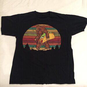 Mens Sasquatch Holding a Taco T-Shirt